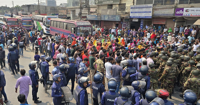 গাজীপুরে শ্রমিকদের অবরোধ প্রত্যাহার, ১০ কারখানা ছুটি ঘোষণা